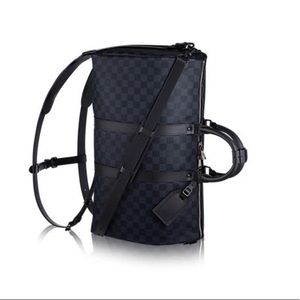 LOUIS VUITTON Keepall A Dos Damier Bleu